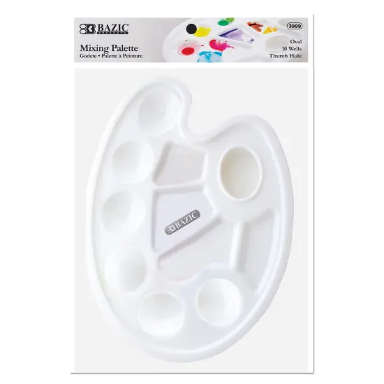 BAZIC Mixing Palette Paint Mixing Tray w/ Thumb Hole Oval (10) {1}