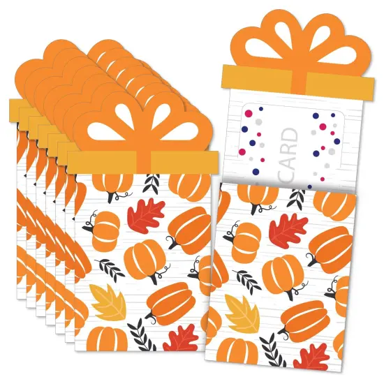 Big Dot of Happiness Fall Pumpkin - Halloween or Thanksgiving Party Money and Gift Card Sleeves - Nifty Gifty Card Holders - Set of 8 {1}