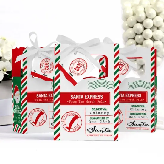 Big Dot of Happiness Santa's Special Delivery - from Santa Claus Christmas Favor Boxes - Set of 12 {4}