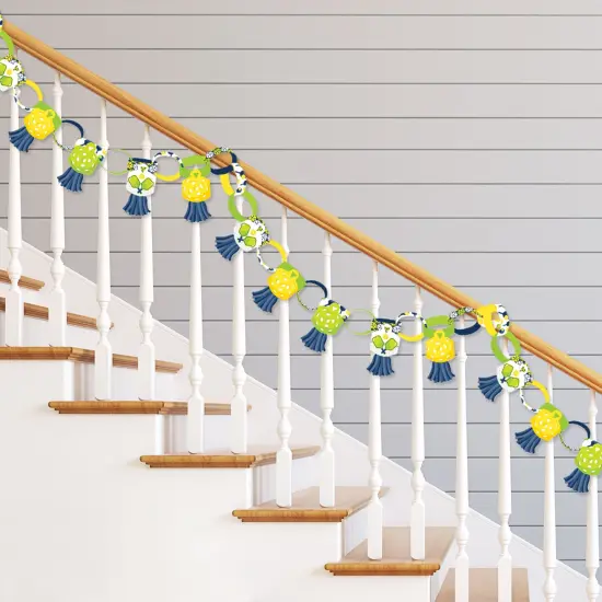 Big Dot of Happiness Let&rsquo;s Rally Pickleball - 90 Chain Links and 30 Paper Tassels Decoration Kit Birthday or Retirement Party Paper Chains Garland 21' {3}