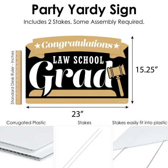 Big Dot of Happiness Law School Grad - Future Lawyer Graduation Party Yard Sign Lawn Decorations - Congratulations Party Yardy Sign {7}