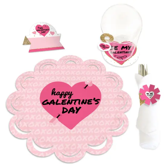 Big Dot of Happiness Be My Galentine - Galentine's & Valentine's Day Party Paper Charger and Table Decorations - Chargerific Kit - Place Setting for 8 {1}