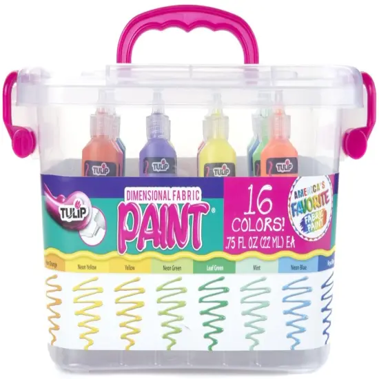 Tulip Dimensional Fabric Paint Kit .75oz 16/Pkg-Rainbow {1}
