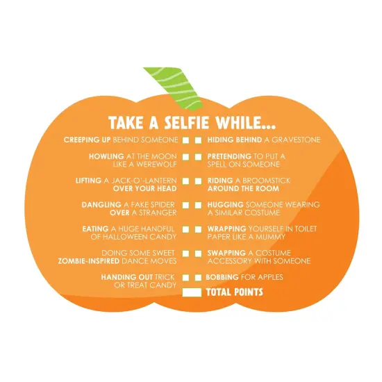 Big Dot of Happiness Jack-O'-Lantern Halloween - Selfie Scavenger Hunt - Kids Halloween Party Game - Set of 12 {3}