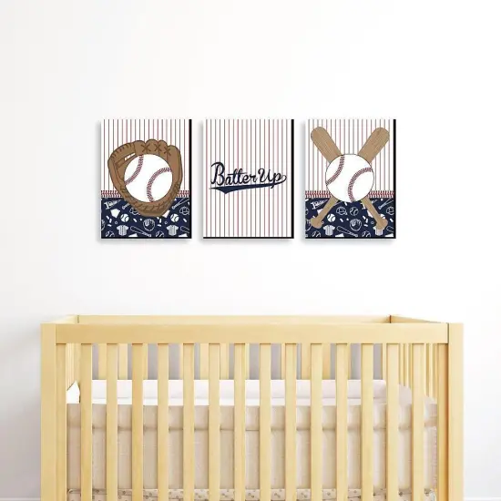 Big Dot of Happiness Batter Up - Baseball - Sports Themed Nursery Wall Art, Kids Room Decor & Game Room Home Decor - 7.5 x 10 inches - Set of 3 Prints {3}