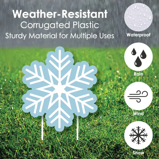 Big Dot of Happiness Winter Wonderland - Yard Sign and Outdoor Lawn Decorations - Snowflake Holiday Party and Winter Wedding Yard Signs - Set of 8 {4}
