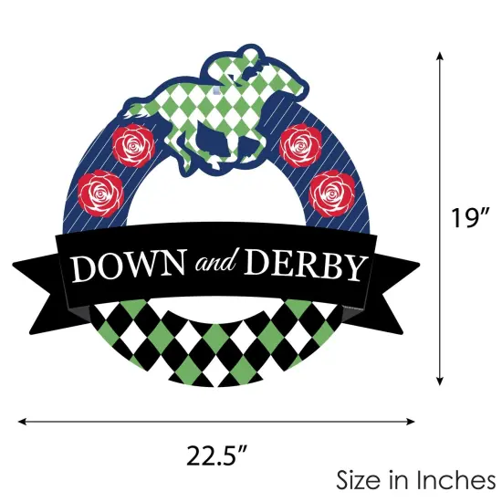 Big Dot of Happiness Kentucky Horse Derby - Outdoor Horse Race Party Decor - Front Door Wreath {6}