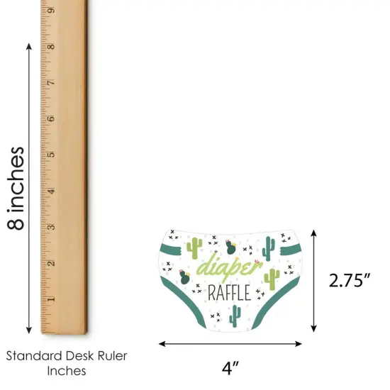 Big Dot of Happiness Prickly Cactus Party - Diaper Shaped Raffle Ticket Inserts - Fiesta Baby Shower Activities - Diaper Raffle Game - Set of 24 {4}