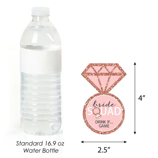 Big Dot of Happiness Drink If Game - Bride Squad - Rose Gold Bridal Shower or Bachelorette Party Game - 24 Count {5}