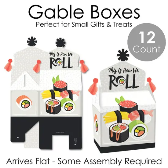 Big Dot of Happiness Let's Roll - Sushi - Treat Box Party Favors - Japanese Party Goodie Gable Boxes - Set of 12 {7}