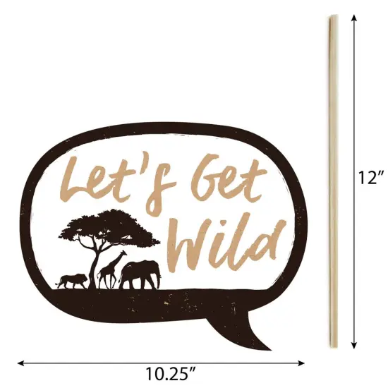 Big Dot of Happiness Funny Wild Safari - African Jungle Adventure Birthday Party or Baby Shower Photo Booth Props Kit - 10 Piece {6}