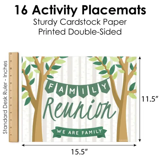 Big Dot of Happiness Family Tree Reunion - Paper Family Gathering Party Coloring Sheets - Activity Placemats - Set of 16 {6}