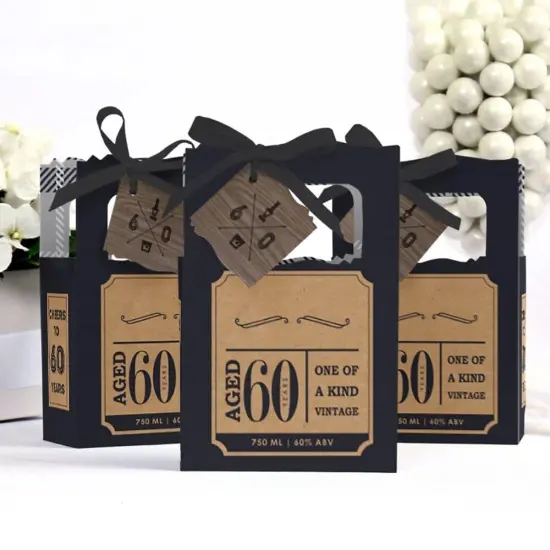 Big Dot of Happiness 60th Milestone Birthday - Party Favor Boxes - Set of 12 {4}