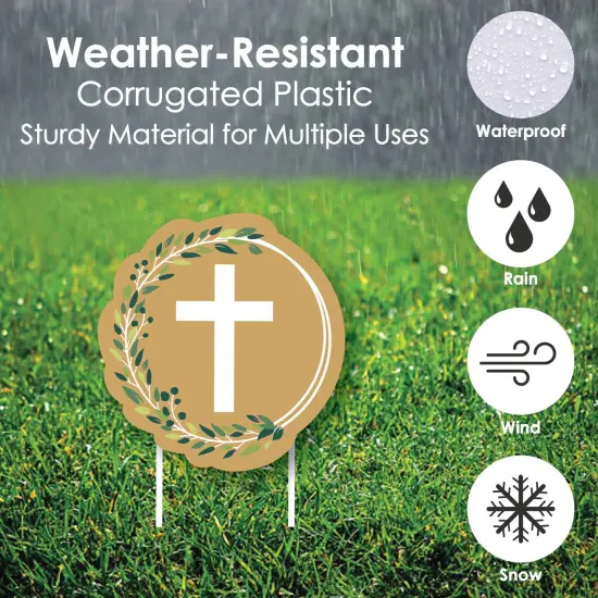 Big Dot of Happiness Elegant Cross - Yard Sign and Outdoor Lawn Decorations - Religious Party Yard Signs - Set of 8 {4}