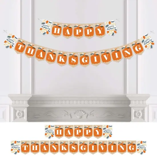 Big Dot of Happiness Happy Thanksgiving - Fall Harvest Party Bunting Banner - Party Decorations - Happy Thanksgiving {1}