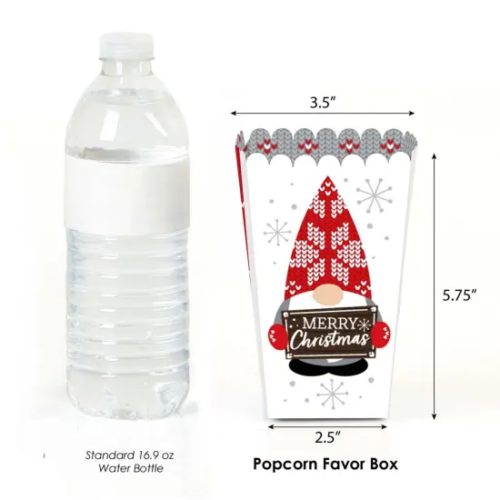 Big Dot of Happiness Christmas Gnomes - Holiday Party Favor Popcorn Treat Boxes - Set of 12 {3}