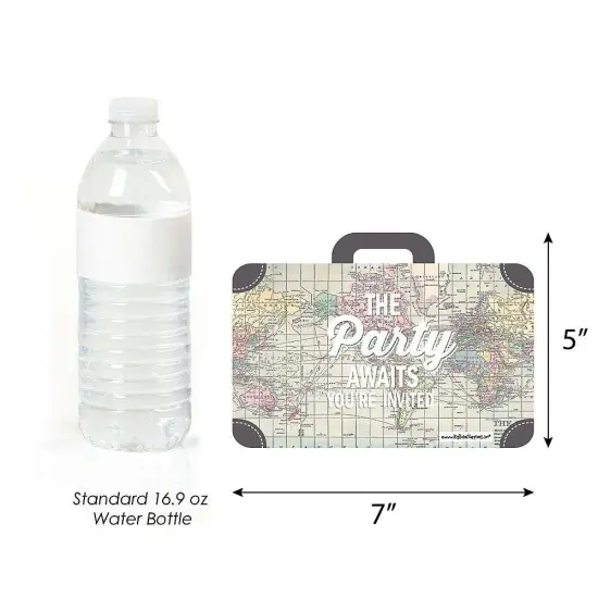 Big Dot of Happiness World Awaits - Shaped Fill-in Invitations - Travel Themed Invitation Cards with Envelopes - Set of 12 {6}