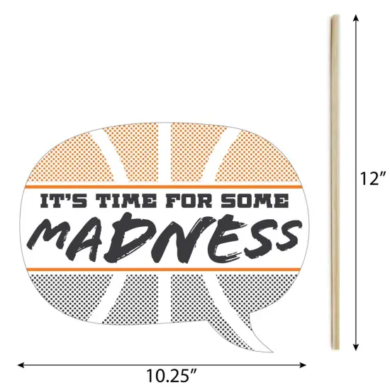 Big Dot of Happiness Funny Basketball - Let the Madness Begin - College Basketball Party Photo Booth Props Kit - 10 Piece {6}