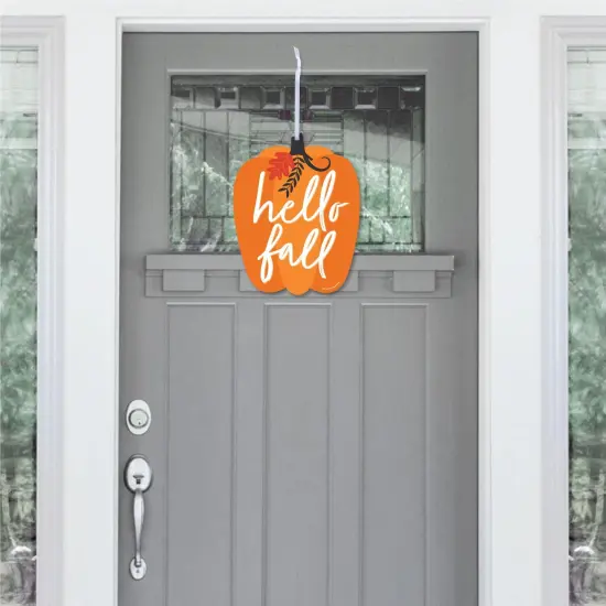 Big Dot of Happiness Fall Pumpkin - Hanging Porch Halloween or Thanksgiving Party Outdoor Decorations - Front Door Decor - 1 Piece Sign {3}