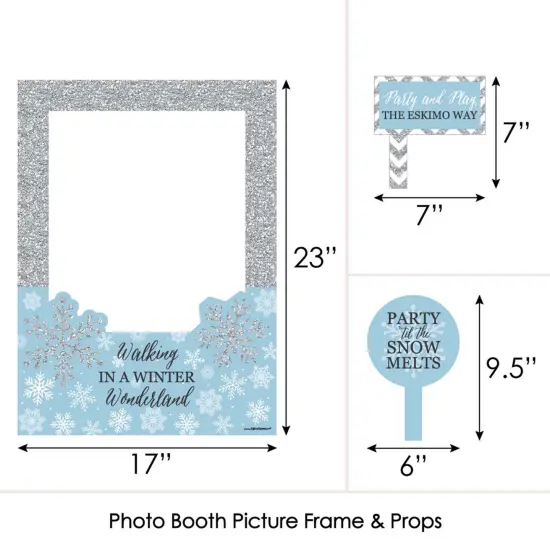 Big Dot of Happiness Winter Wonderland - Snowflake Holiday Party & Winter Wedding Selfie Photo Booth Picture Frame & Props -Printed on Sturdy Material {6}