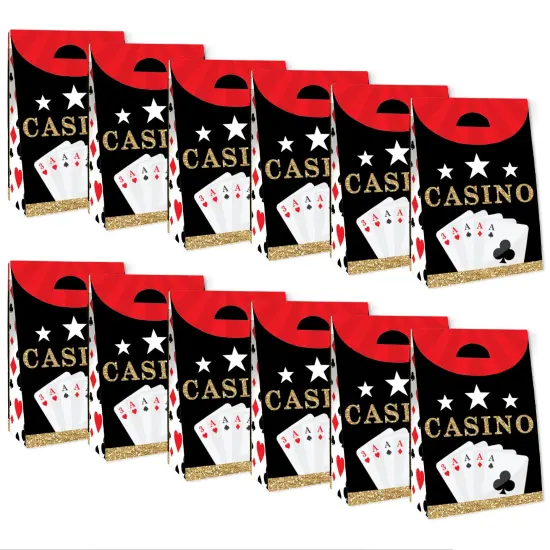 Big Dot of Happiness Las Vegas - Casino Gift Favor Bags - Party Goodie Boxes - Set of 12 {6}