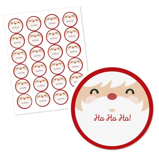 Big Dot of Happiness Jolly Santa Claus - Christmas Party Circle Sticker Labels - 24 Count {3}