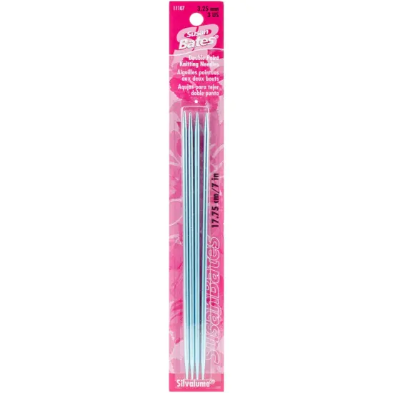 Susan Bates Silvalume Double Point Knitting Needles 7" 4/Pkg-Size 3/3.25mm {1}