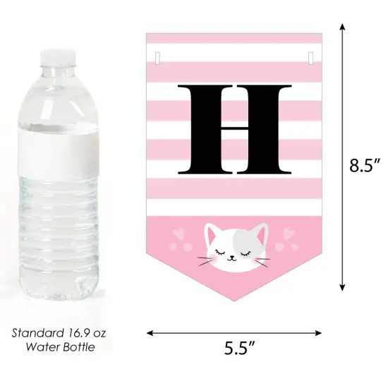 Big Dot of Happiness Purr-fect Kitty Cat - Kitten Meow Birthday Party Bunting Banner - Birthday Party Decorations - Happy Birthday {4}