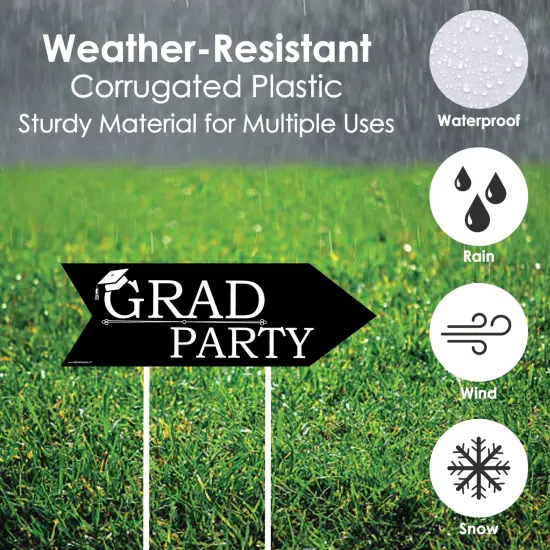 Big Dot of Happiness Graduation Cheers - Arrow Graduation Party Direction Signs - Double Sided Outdoor Yard Signs - Set of 6 {4}