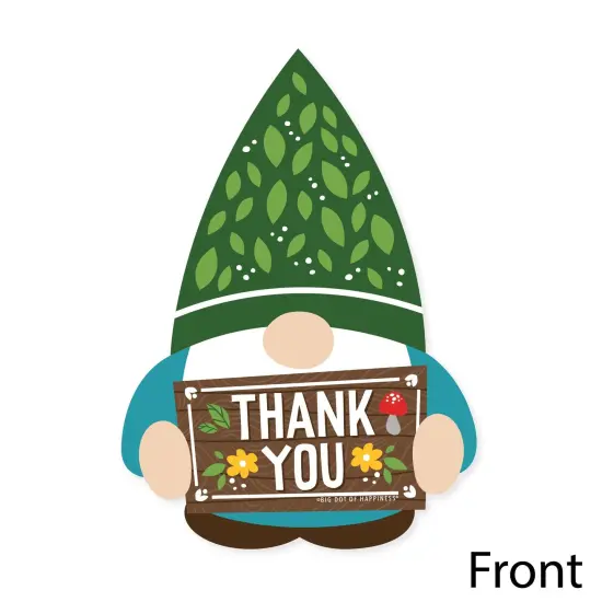 Big Dot of Happiness Garden Gnomes - Shaped Thank You Cards - Forest Gnome Party Thank You Note Cards with Envelopes - Set of 12 {4}