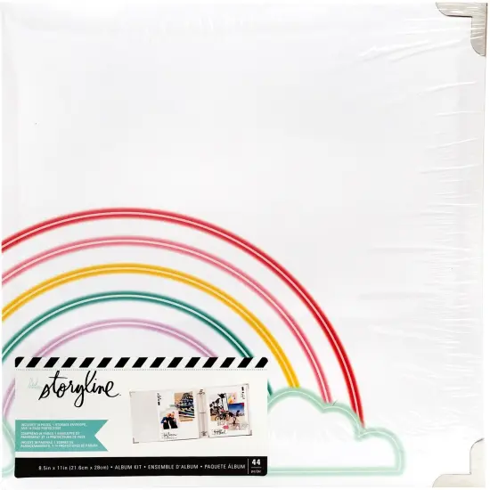 Heidi Swapp Storyline 3 D-Ring Album 8.5"X11"-Rainbow {1}