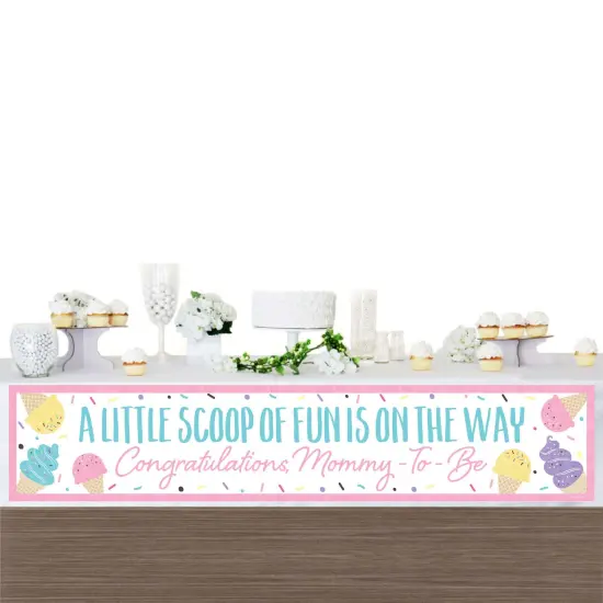 Big Dot of Happiness Scoop Up The Fun - Ice Cream - Sprinkles Baby Shower Party Decorations Party Banner {4}