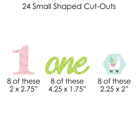 Big Dot of Happiness 1st Birthday Whole Llama Fun - Llama Fiesta First Birthday Party DIY Decorations - Clothespin Garland Banner - 44 Pieces {7}