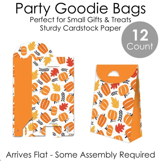 Big Dot of Happiness Fall Pumpkin - Halloween or Thanksgiving Gift Favor Bags - Party Goodie Boxes - Set of 12 {7}