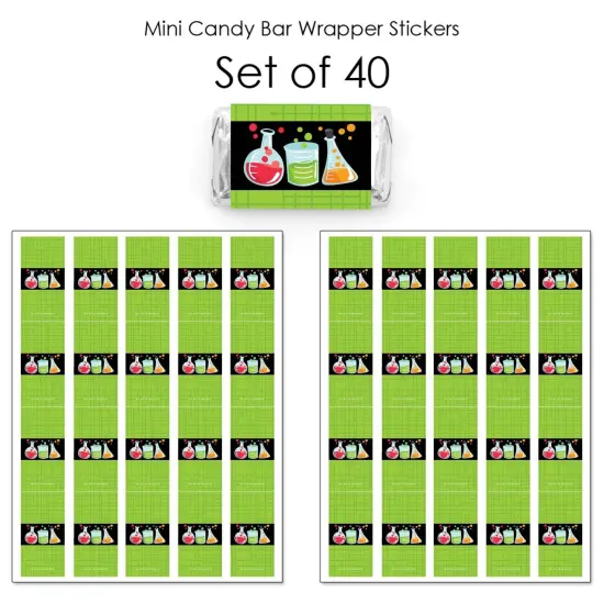 Big Dot of Happiness Scientist Lab - Mini Candy Bar Wrapper Stickers - Baby Shower or Birthday Party Small Favors - 40 Count {4}