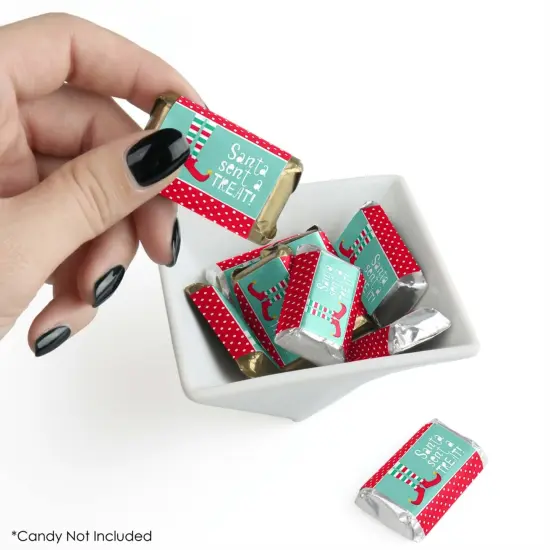 Big Dot of Happiness Elf Squad - Mini Candy Bar Wrapper Stickers - Kids Elf Christmas and Birthday Party Small Favors - 40 Count {3}