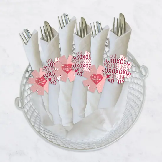 Big Dot of Happiness Happy Galentine's Day - Valentine's Day Party Paper Napkin Holder - Napkin Rings - Set of 24 {4}