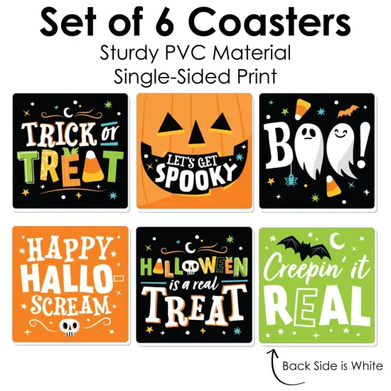 Big Dot of Happiness Jack-O'-Lantern Halloween - Funny Kids Halloween Party Decorations - Drink Coasters - Set of 6 {6}