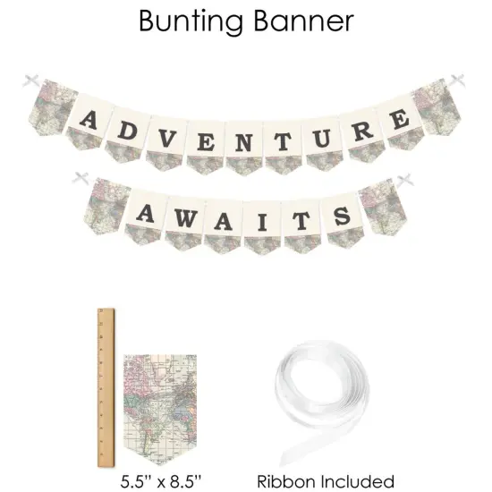 Big Dot of Happiness World Awaits - Travel Themed Graduation and Retirement Party Supplies - Banner Decoration Kit - Fundle Bundle {4}