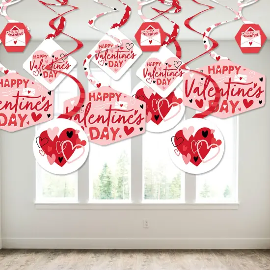 Big Dot of Happiness Happy Valentine's Day - Valentine Hearts Party Hanging Decor - Party Decoration Swirls - Set of 40 {4}