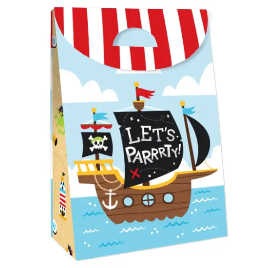 Big Dot of Happiness Pirate Ship Adventures - Skull Birthday Gift Favor Bags - Party Goodie Boxes - Set of 12 {4}