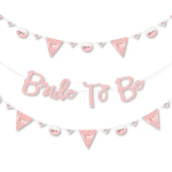 Big Dot of Happiness Bride Squad - Rose Gold Bridal Shower or Bachelorette Party Letter Banner Decor - 36 Banner Cutouts & Bride to Be Banner Letters {1}