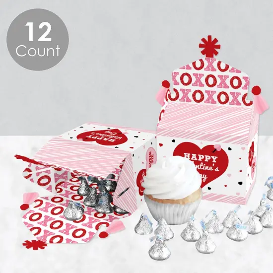 Big Dot of Happiness Conversation Hearts - Treat Box Party Favors - Valentine's Day Party Goodie Gable Boxes - Set of 12 {4}