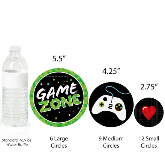 Big Dot of Happiness Game Zone - Pixel Video Game Party or Birthday Party Giant Circle Confetti - Party Decorations - Large Confetti 27 Count {4}