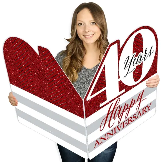 Big Dot of Happiness We Still Do - 40th Wedding Anniversary - Happy Anniversary Giant Greeting Card - Big Shaped Jumborific Card {1}
