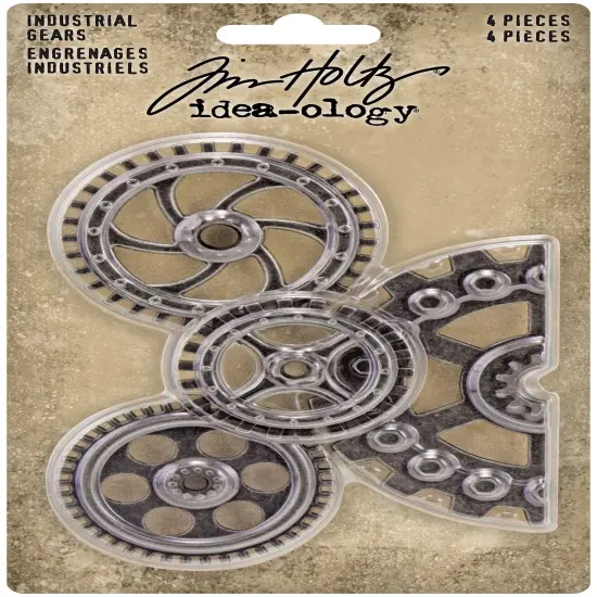 Idea-Ology Metal Industrial Gears 1.5" To 3" 4/Pkg-Antique Nickel {1}