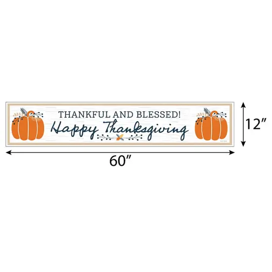 Big Dot of Happiness Happy Thanksgiving - Fall Harvest Party Decorations Party Banner {3}