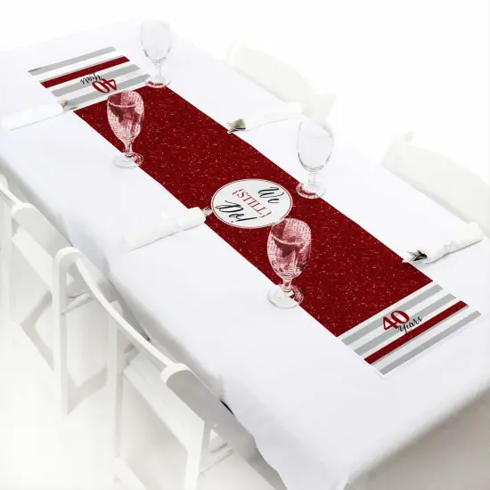 Big Dot of Happiness We Still Do - 40th Wedding Anniversary - Petite Anniversary Party Paper Table Runner - 12 x 60 inches {1}