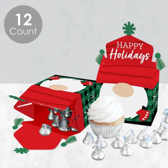 Big Dot of Happiness Red and Green Holiday Gnomes - Treat Box Party Favors - Christmas Party Goodie Gable Boxes - Set of 12 {4}