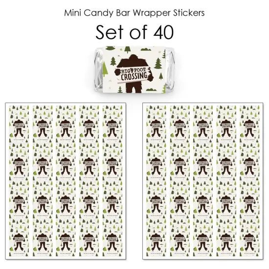 Big Dot of Happiness Sasquatch Crossing - Mini Candy Bar Wrapper Stickers - Bigfoot Party or Birthday Party Small Favors - 40 Count {4}